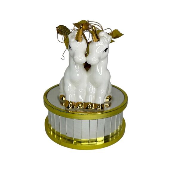 Vintage Enesco Unicorn Music Box: Mirrored Piano Base - Picture 1 of 5
